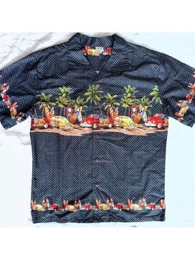 NWOT Men's XL Palmwave Vintage Cars Aloha Button Down Shirt